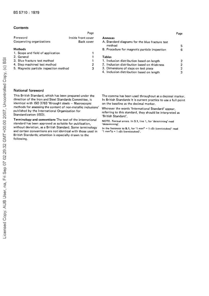 BS 5710-1979锻钢中非金属夹杂物含量的宏观评定方法.pdf_第2页