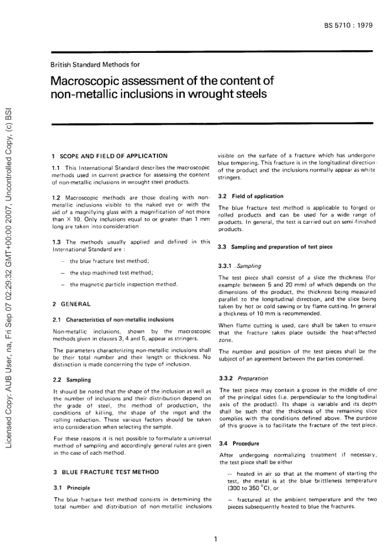 BS 5710-1979锻钢中非金属夹杂物含量的宏观评定方法.pdf_第3页