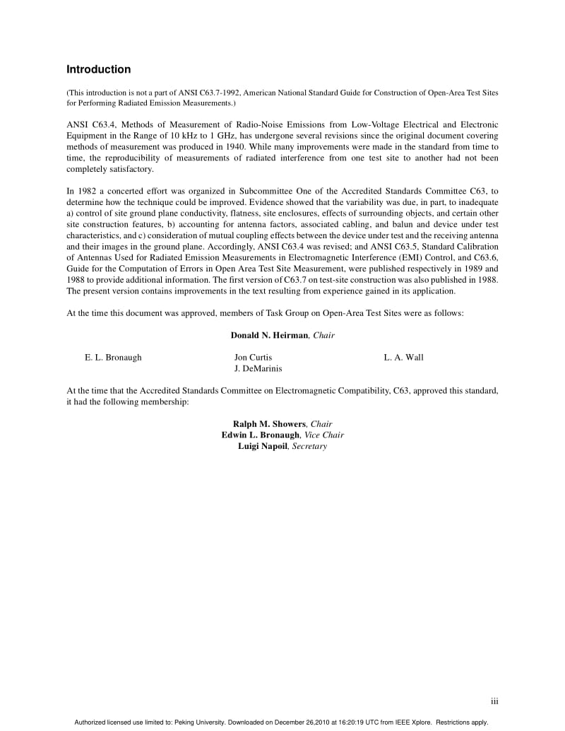 ANSI Std C63.7-1992 American National Standard Guide for Construction of Open- Area Test Sites for Performing Radiated Emission Measurements.pdf_第3页