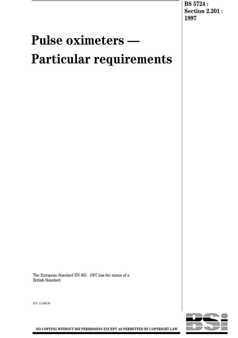 BS EN 865-1997 pulse oximeters-particular requirements.pdf_第1页