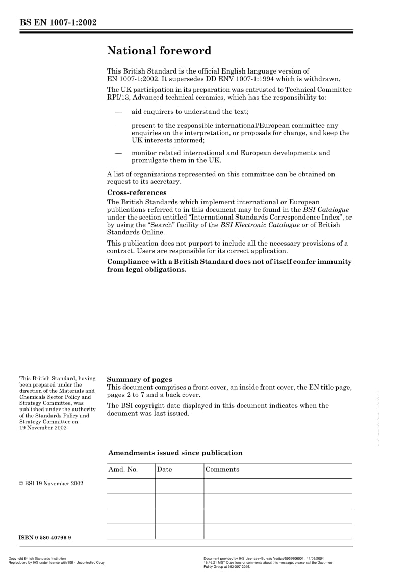 BS EN 1007-1-2002 Advanced technical ceramics — Ceramic composites — Methods of test for reinforcement — Part 1 Determination of size content.pdf_第2页