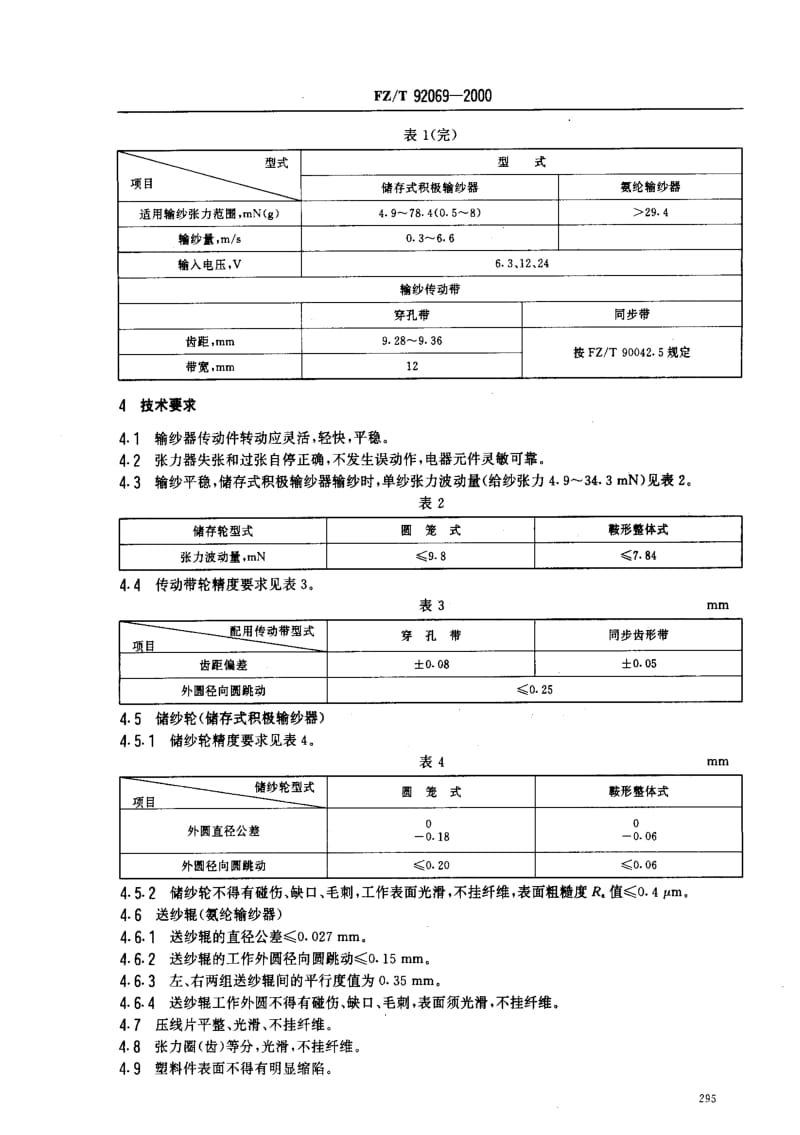 FZ纺织标准-FZT 92069-2000 纬编机用积极输纱器.pdf_第3页