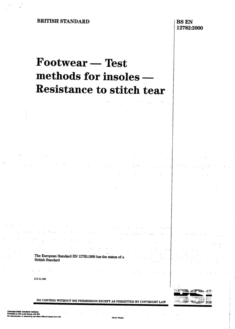 BS EN 12782-2000 Footwear - Test methods for insoles - Resistance to stitch tear1.pdf_第1页