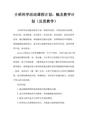 小班科学活动教案：摸一摸教案(附教学反思).doc