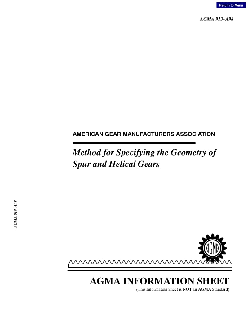 AGMA 913-A98－ method for specifying the geometry.pdf_第1页