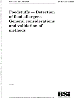 BS EN 15842-2010 食品.食物过敏源的探测.一般考虑和方法有效性.pdf