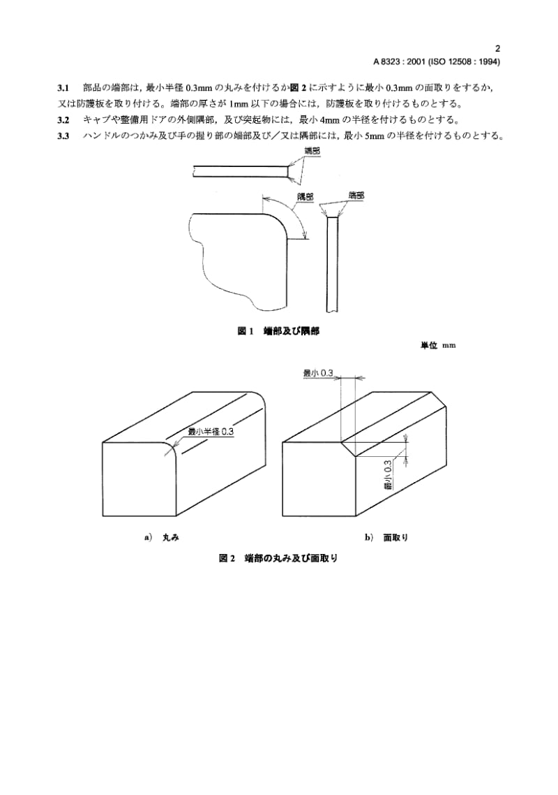 JIS A8323-2001 土方机械 操作者工作站和维修区域.边缘的钝度.pdf.pdf_第3页