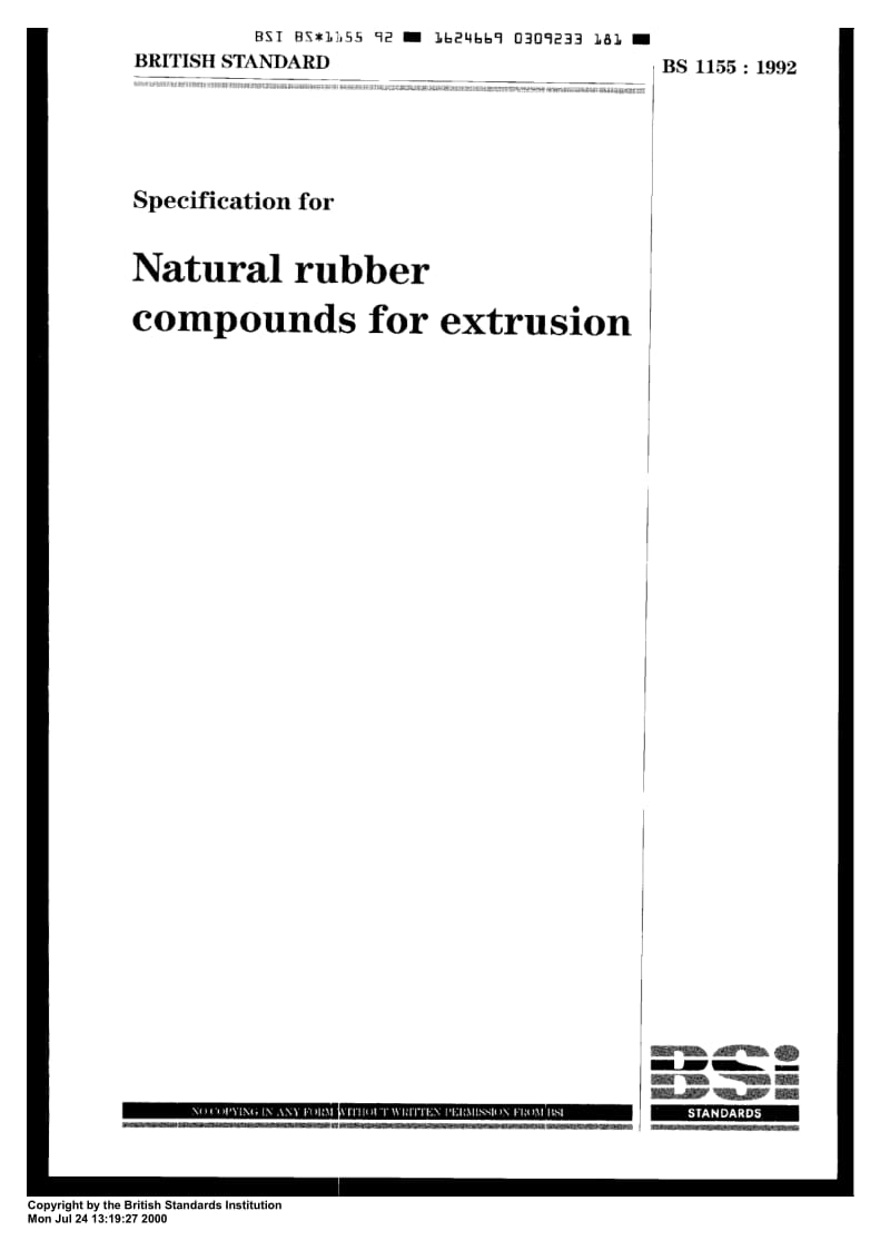 BS 1155-1992 Specification for Natural rubber compounds for extrusion.pdf_第1页