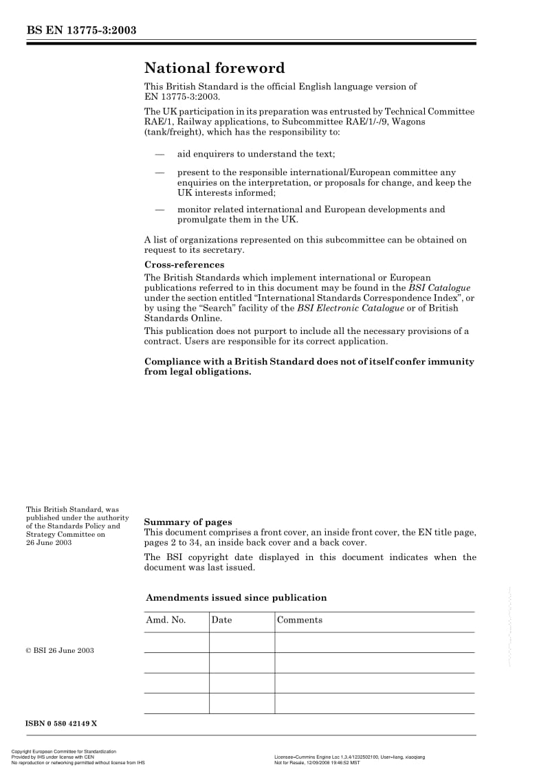 BS EN 13775-3-2003 铁路设施 新型和改造的货运车辆的测量 第3部分 带两个轮副的货运车.pdf_第2页