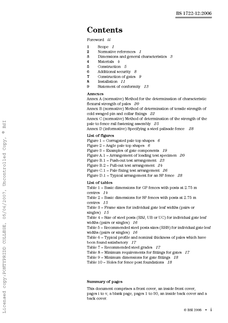 BS 1722-12-2006 Fences. Specification for steel palisade fences1.pdf_第3页