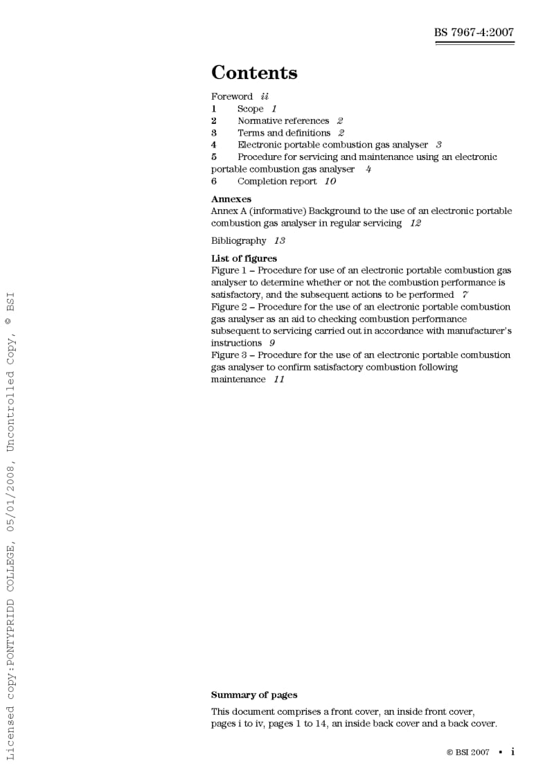 BS 7967-4-2007 Carbon monoxide in dwellings and the combustion performance of gas-fired appliances. Guide for using electronic portable combustion gas analysers as part of the process.pdf_第3页