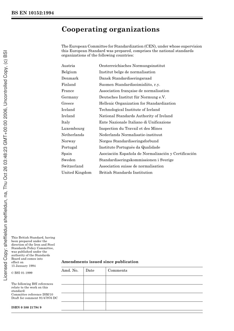 BS EN 10152-1994 Specification for electrolytically zinc coated cold rolled steel flat products. Technical delivery conditions.pdf_第2页