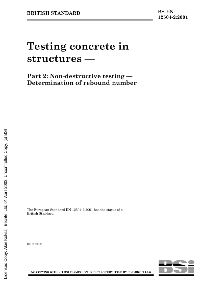 BS EN 12504-2-2001 Testing concrete in structures. Non-destructive testing. Determination of rebound number1.pdf_第2页