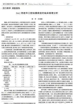 5662例老年口腔粘膜病变的临床病理分析.pdf