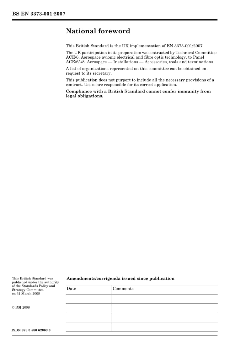 BS EN 3373-001-2008 Aerospace series — Terminal lugs and in-line splices for crimping on electric conductors — Part 001 Technical specification.pdf_第2页