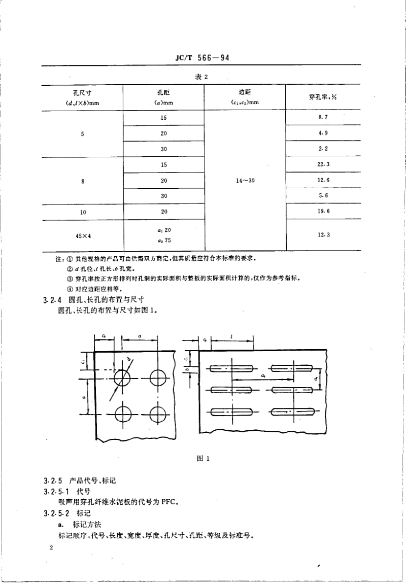 JC-T 566-1994 吸声用穿孔纤维水泥板.pdf.pdf_第3页