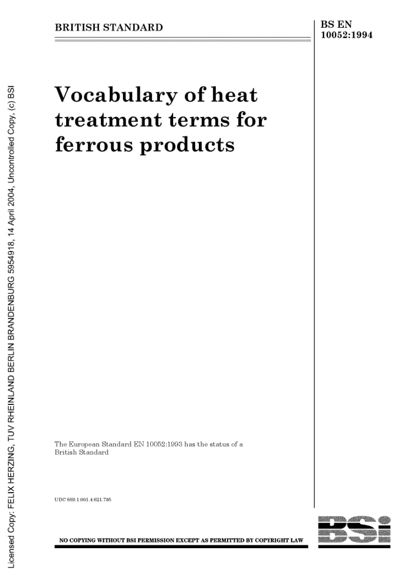 BS EN 10052-1994 Vocabulary of heat treatment terms for ferrous products.pdf_第2页