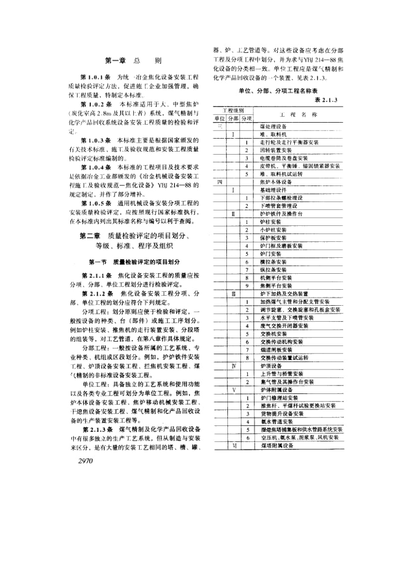 55010冶金焦化设备安装工程质量检验平定标准 标准 YB 9241-1992.pdf_第2页