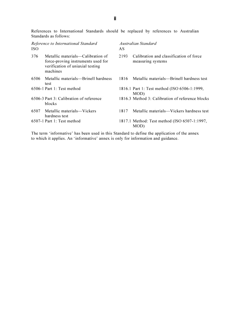 AS 1816.2-2007 Metallic materials—Brinell hardness test Method 2 Verification and calibration of testing machines.pdf_第2页