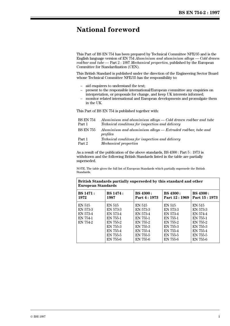 BS EN 754-2-1997 Aluminium and aluminium alloys — Cold drawn rodbar and tube — Part 2. Mechanical properties.pdf_第3页