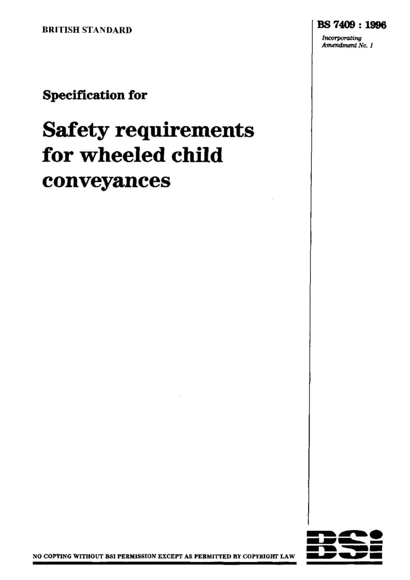 BS 7409-1996 Wheeled child conveyances1.pdf_第1页