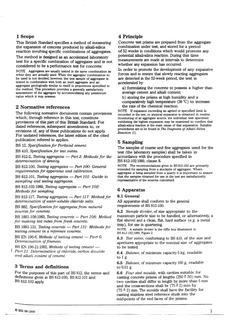 BS 812-123-1999 Testing aggregates. Method for determination of alkali-silica reactivity. Concrete prism method1.pdf_第2页