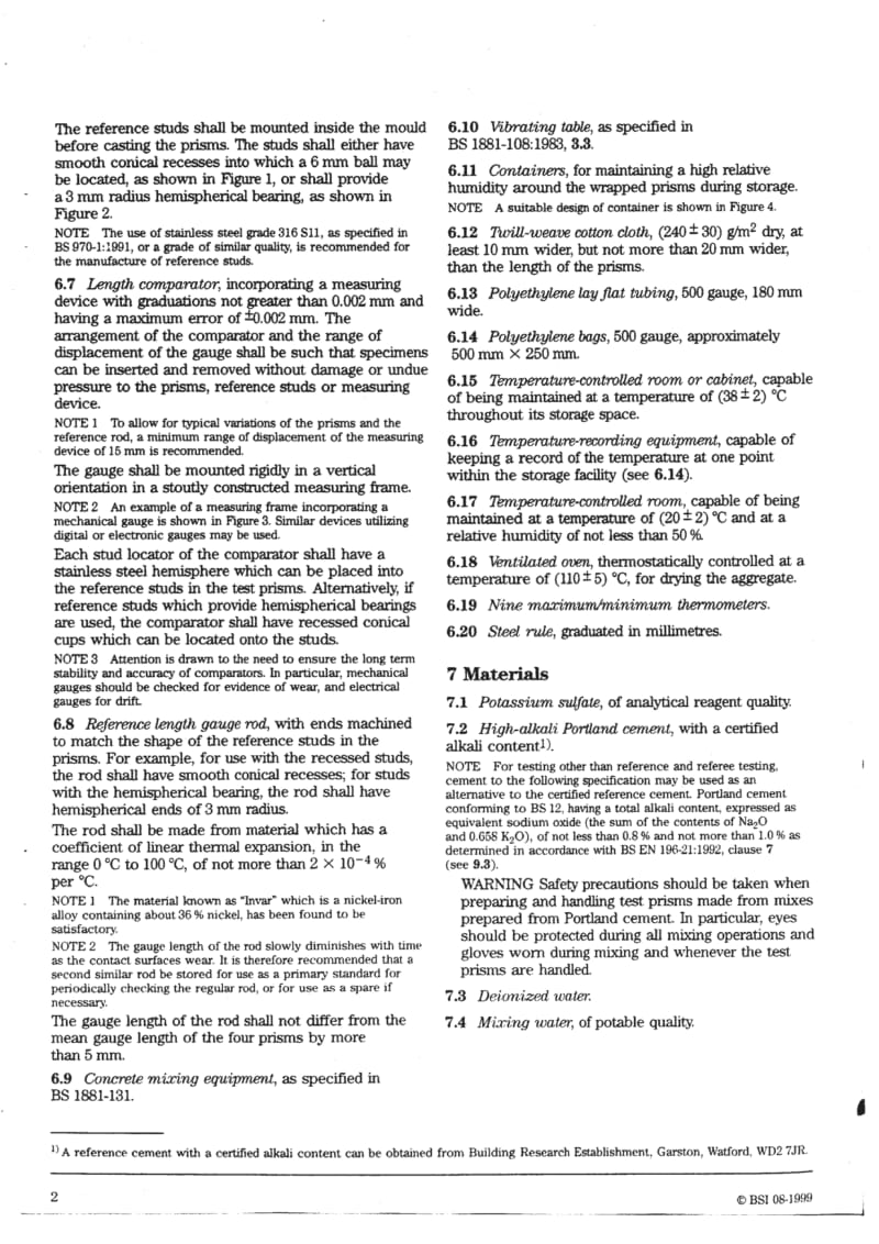 BS 812-123-1999 Testing aggregates. Method for determination of alkali-silica reactivity. Concrete prism method1.pdf_第3页