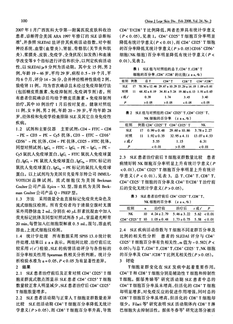 CD4CD25T细胞和NK细胞与SLE病情活动相关性的研究.pdf_第2页