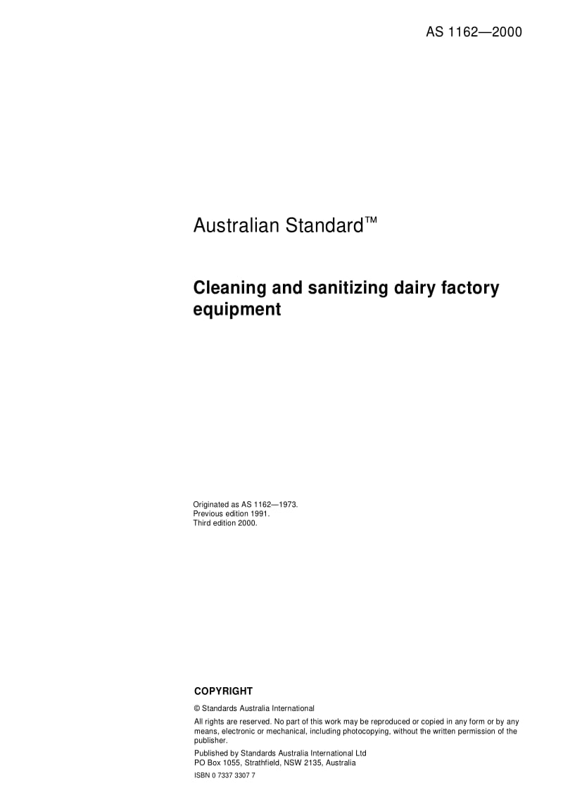 AS 1162-2000 Cleaning and sanitizing dairy factory equipment.pdf_第3页