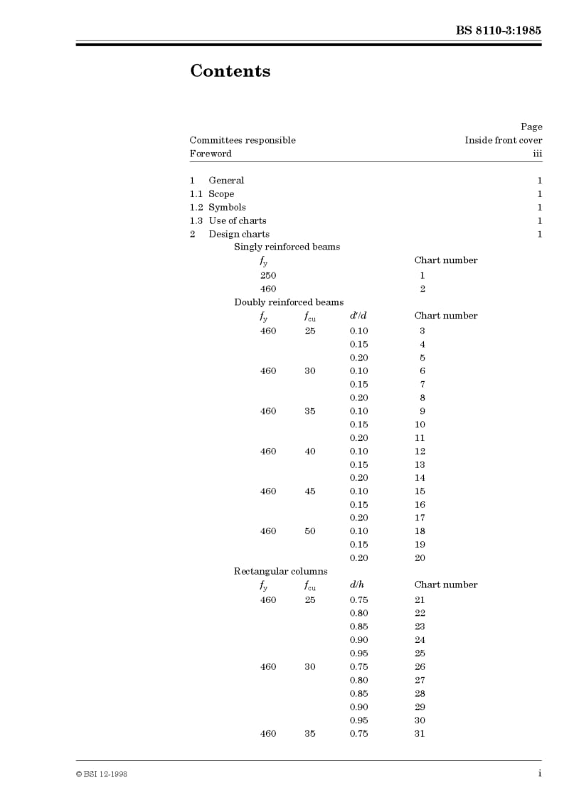 BS 8110-3-1985 Structural use of concrete — Part 3 design charts for singly reinforced beams, doubly reinforced beams and rectangular columns.pdf_第3页