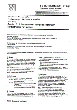 BS 5131-2.11-1983 鞋靴和鞋靴材料试验方法.第2部分鞋底.第11节鞋底与热表面短时接触的耐热性1.pdf