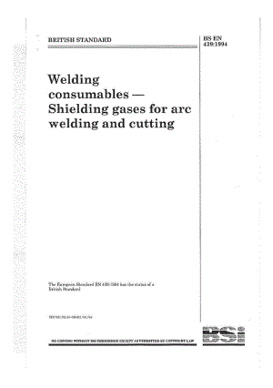 BS EN 439-1994 Welding consumables. Shielding gases for arc welding and cutting.pdf