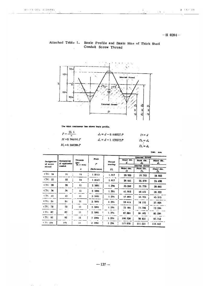 JIS B0204-1982 Screw Threads for Rigid Metal Conduits and Fittings.pdf_第2页