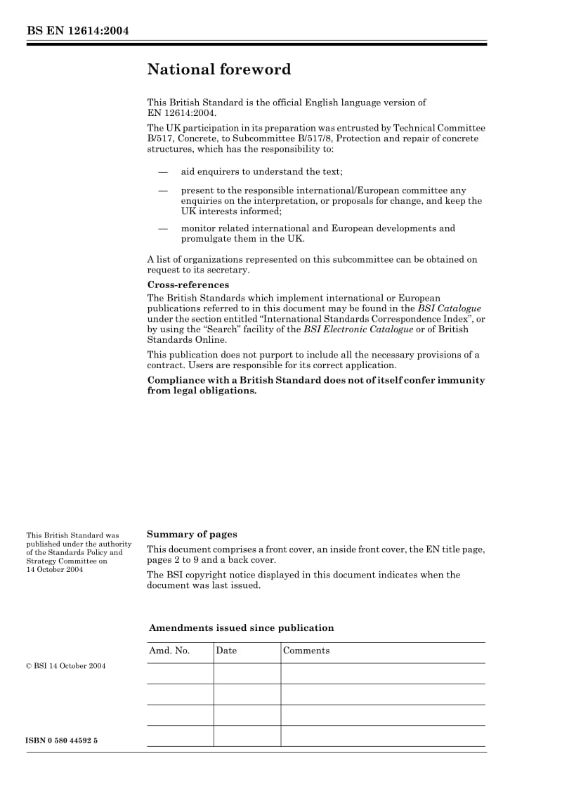 BS EN 12614-2004 Products and systems for the protection and repair of concrete structures - Test methods - Determination of glass transition temperatures of polymers1.pdf_第2页