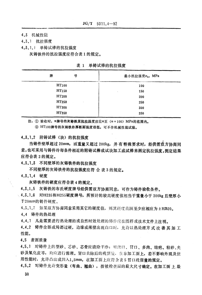 56295建筑机械与设备 灰铸铁件通用技术条件 标准 JG T 5011.4-1992.pdf_第2页