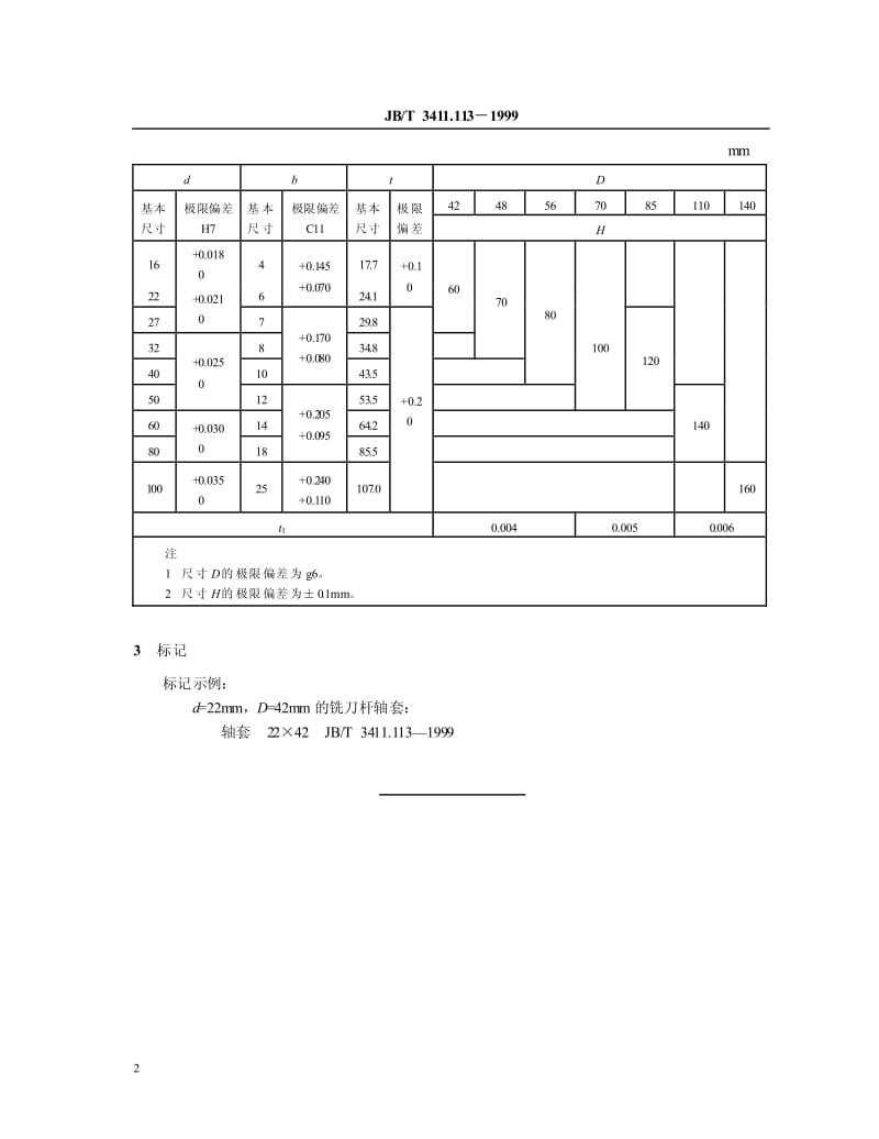 JB-T 3411.113-1999 铣刀杆轴套 尺寸.pdf.pdf_第3页