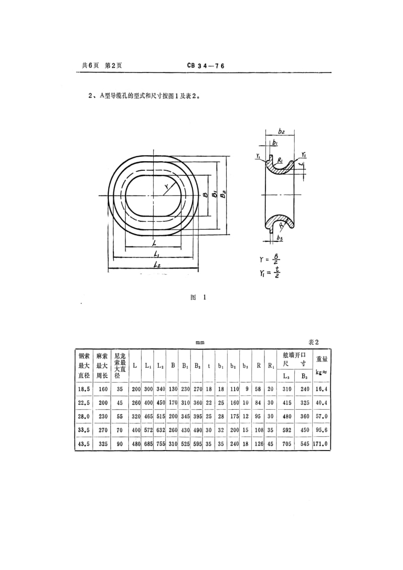 CB船舶标准-CB 34-76 导缆孔1.pdf_第2页