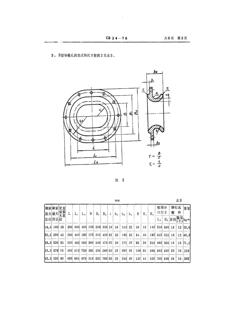 CB船舶标准-CB 34-76 导缆孔1.pdf_第3页