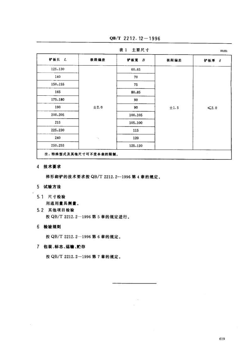 55737建筑工具（泥瓦类）梯形砌铲 标准 QB T 2212.12-1996.pdf_第3页