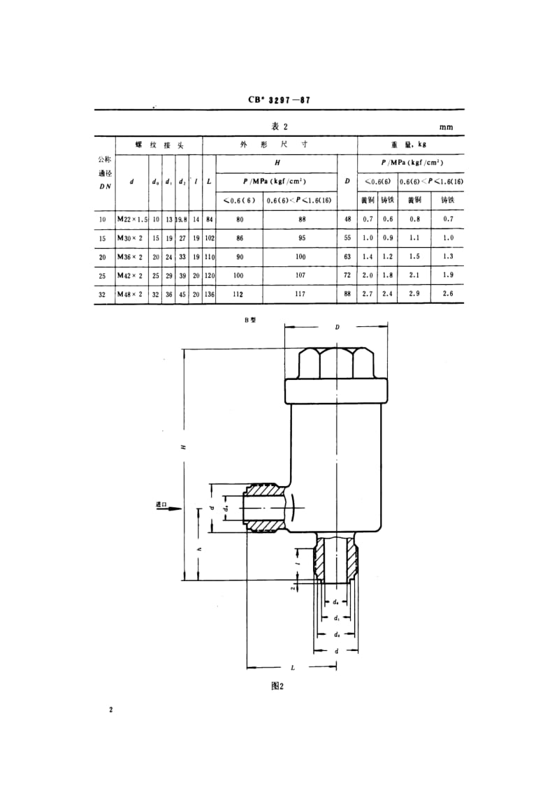 CB船舶标准-CB 3297-87 波纹管式疏水阀.pdf_第3页