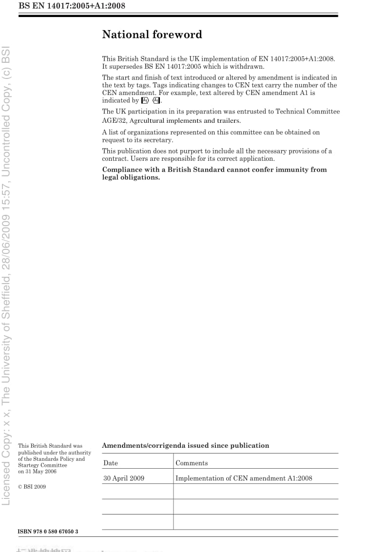 BS EN 14017-2005+A1-2008 Agricultural and forestry machinery — Solid fertilizer distributors — Safety1.pdf_第2页