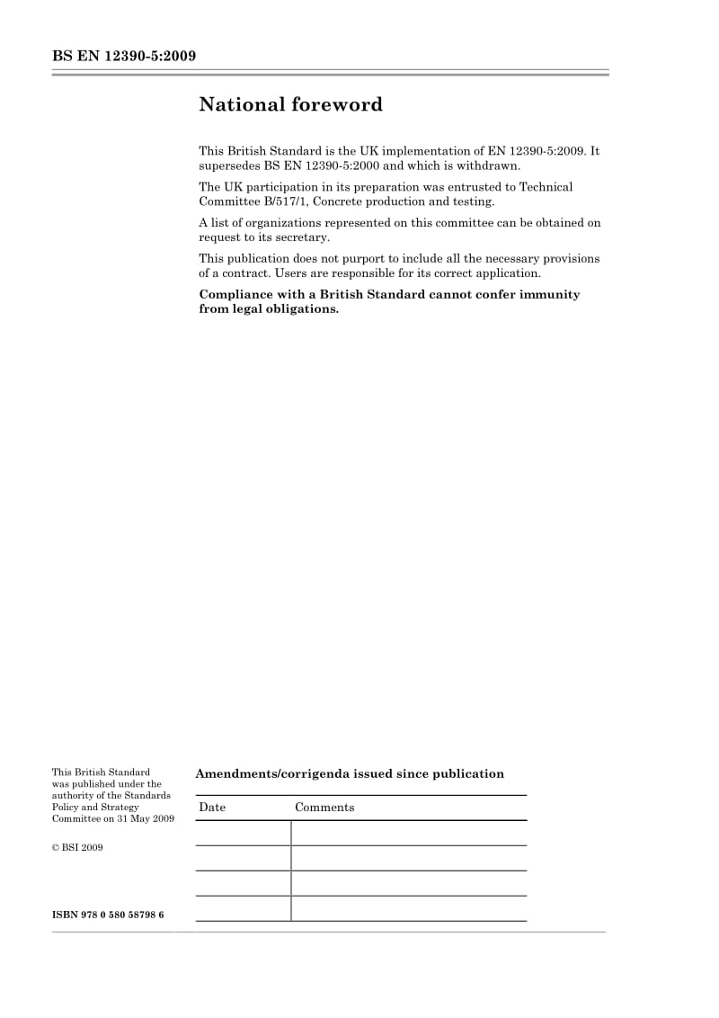 BS EN 12390-5-2009 Testing hardened concrete Part 5 Flexural strength of test specimens.pdf_第2页