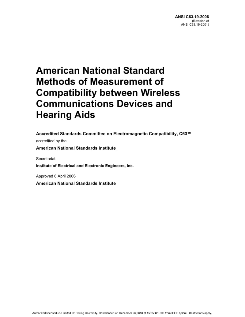 ANSI C63.19-2006 American National Standard Methods of Measurement of Compatibility Between Wireless Communications Devices and Hearing Aids.pdf_第3页