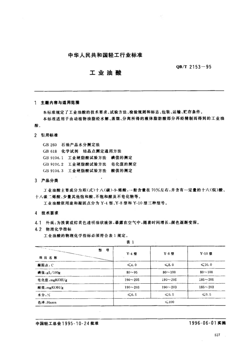 75377 工业油酸 标准 QB T 2153-1995.pdf_第1页