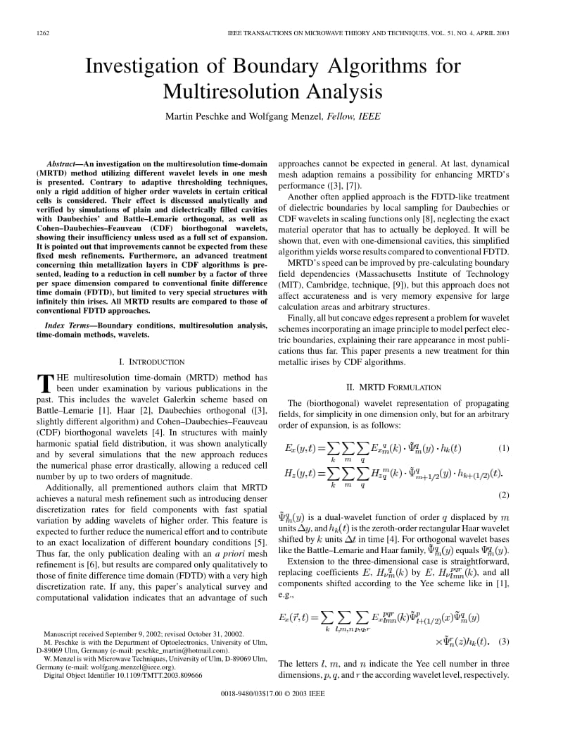 Investigation of boundary algorithms for multiresolution analysis.pdf_第1页