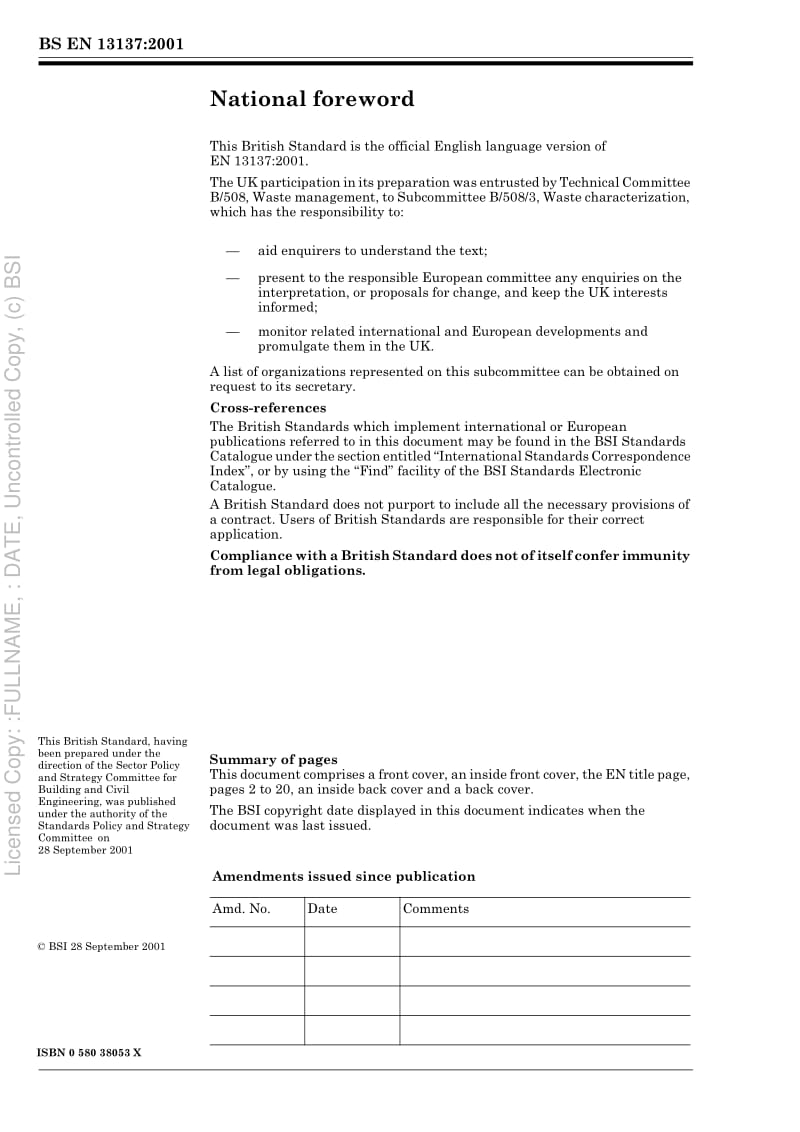 BS EN 13137-2001 Characterisation of waste. Determination of total organic carbon (TOC) in waste, sludges and sediments.pdf_第2页