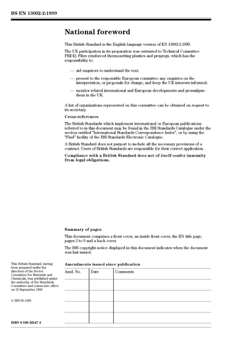 BS EN 13002-2-1999 Carbon fibre yarns D Part 2 Test methods and general specifications1.pdf_第2页