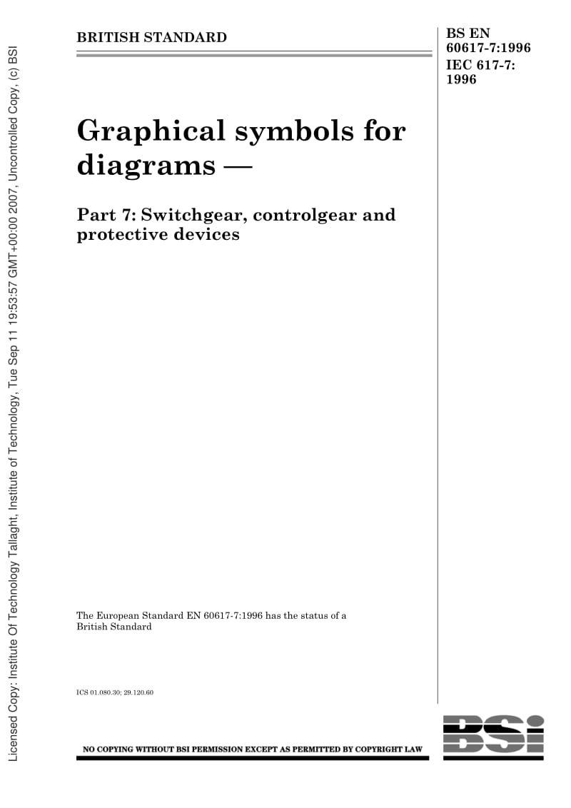 BS EN 60617-7-1996 Graphical symbols for diagrams — Part 7 Switchgear, controlgear and protective devices1.pdf_第1页