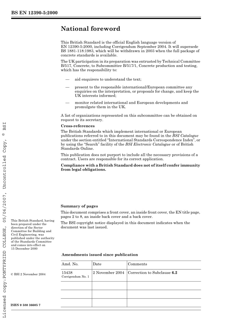 BS EN 12390-5-2000 Testing hardened concrete. Flexural strength of test specimens.pdf_第2页