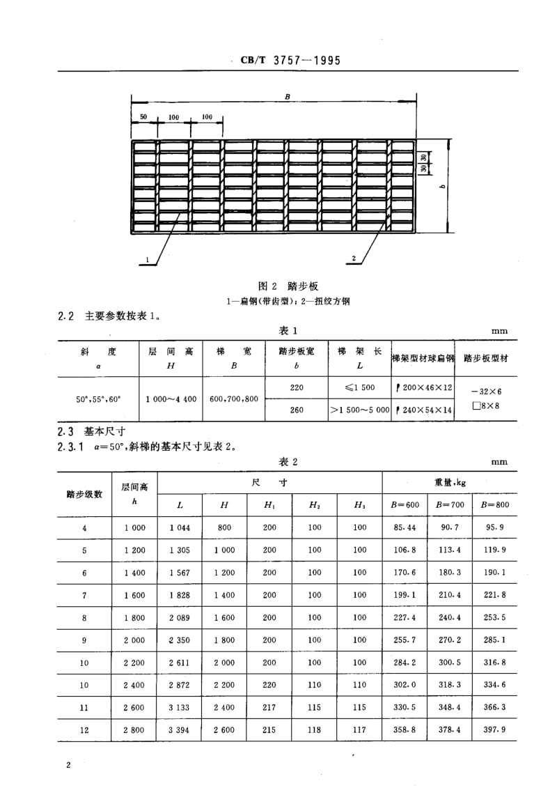 63925海上平台斜梯 标准 CB T 3757-1995.pdf_第3页